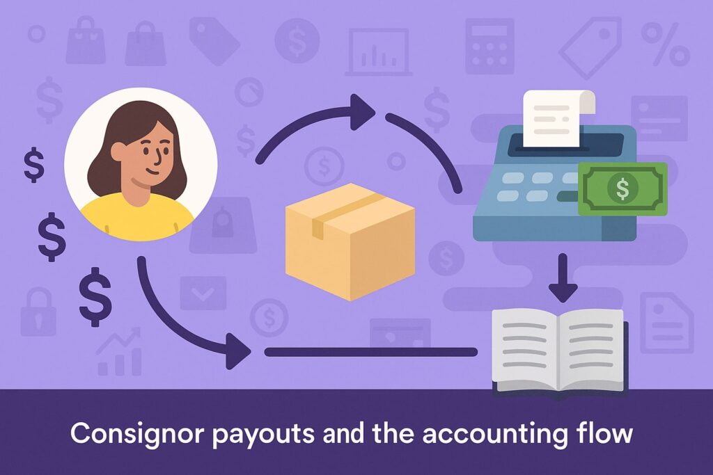 Understand consignor payouts and the accounting flow