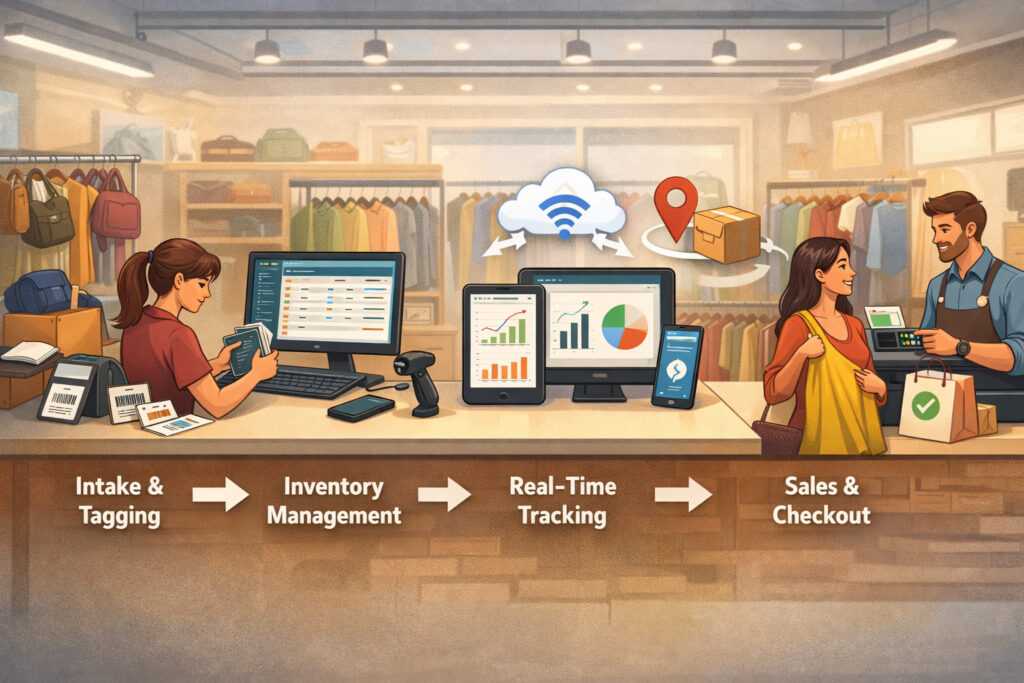 How Real-Time Inventory Tracking Works In Resale Shops From Intake To Sale