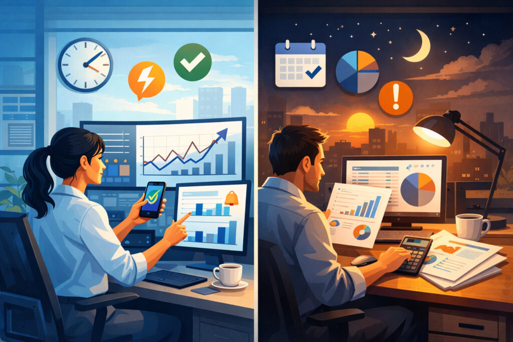 Real-time vs end-of-day reporting: what decisions you can (and can’t) make