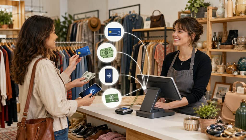 Common split payment types in a consignment store