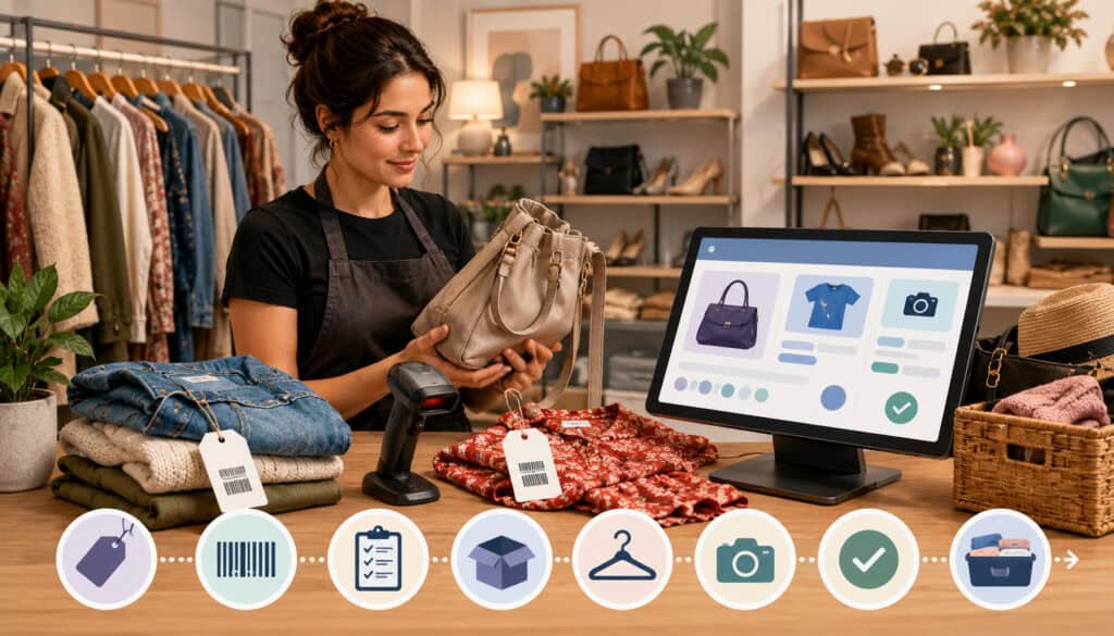 Item intake process in a consignment POS system