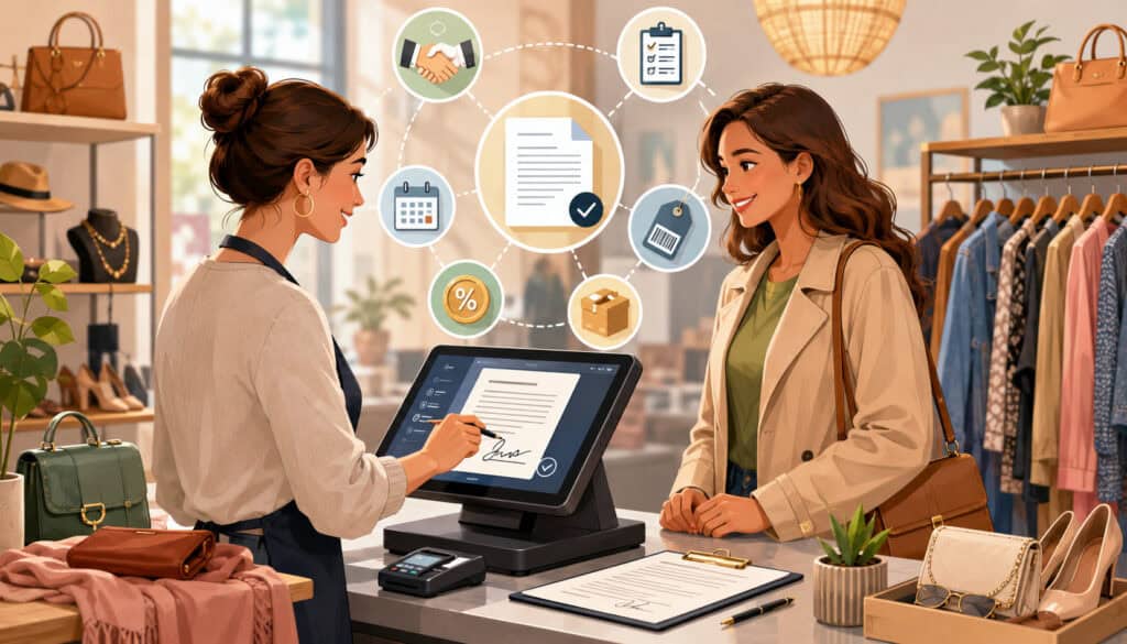 Consignment agreement management through a POS system