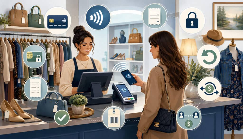 Payment processing at a consignment store checkout